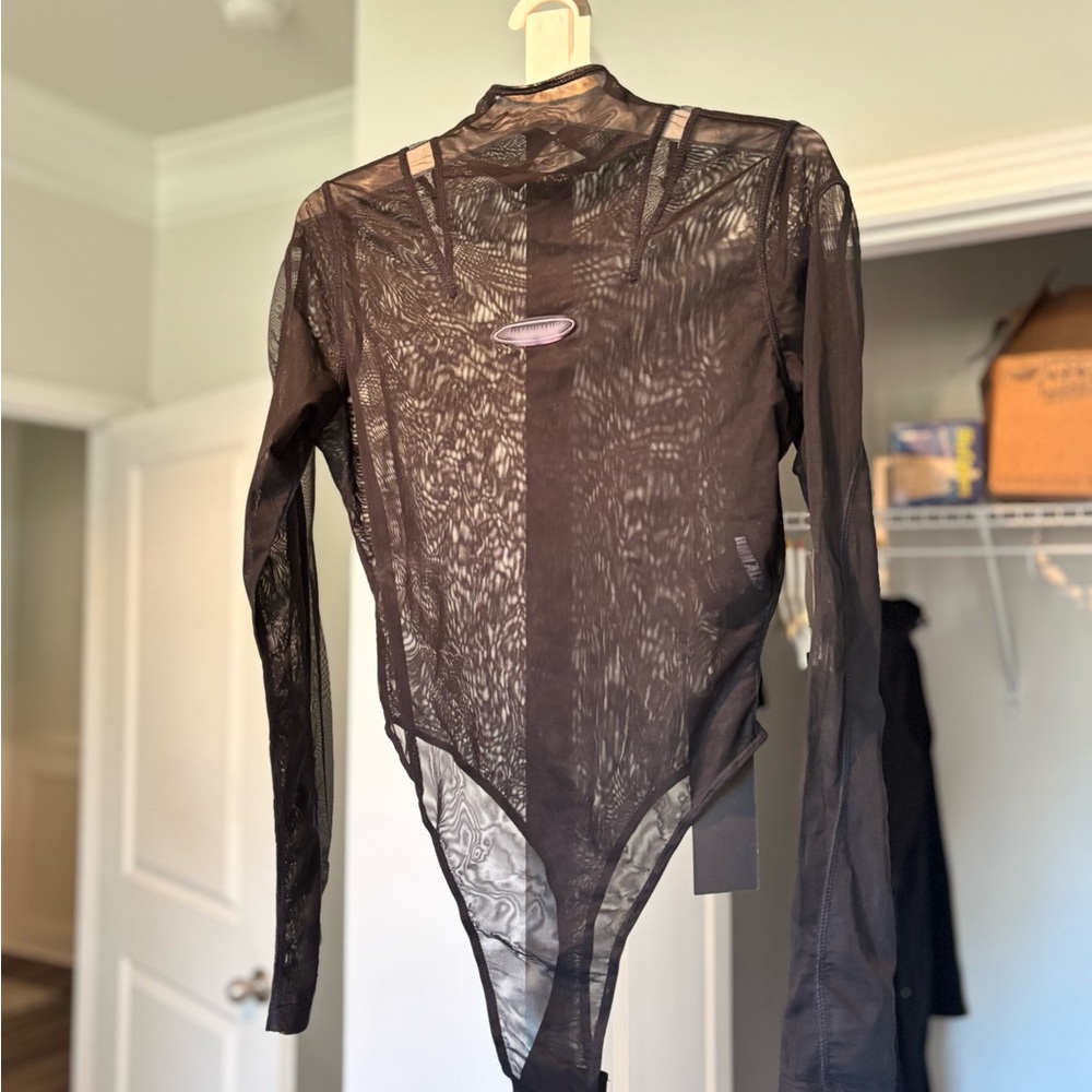 HMN ALNS Sheer Mesh Long Sleeve Bodysuit NWT (L)